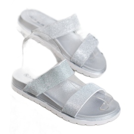 SHELOVET Rubber Slippers With Glitter grey 1 SHELOVET Rubber Slippers With Glitter grey 1