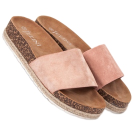 SHELOVET Suede Espadrilles pink 1