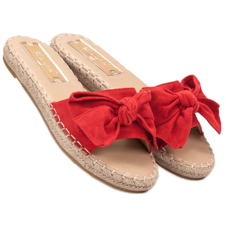 Kayla Slippers With Bow red 1