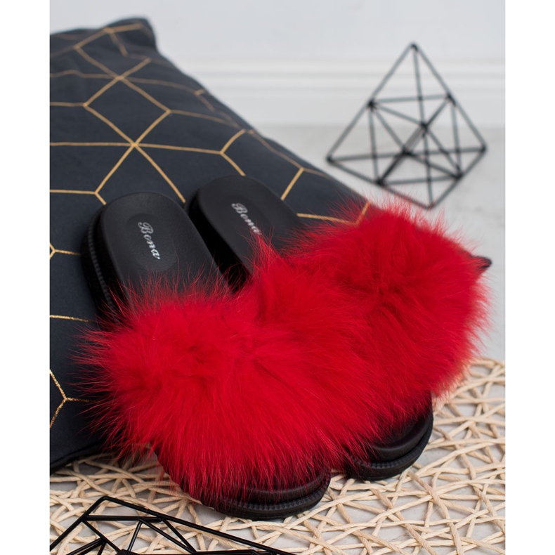 SHELOVET Slippers With Fur red 2