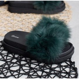 SHELOVET Slippers With Fur green 2