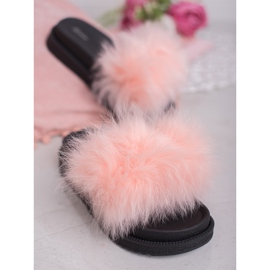SHELOVET Slippers With Fur pink 1