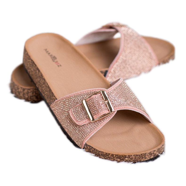 Marquiz Shiny Slippers With Buckle pink 1