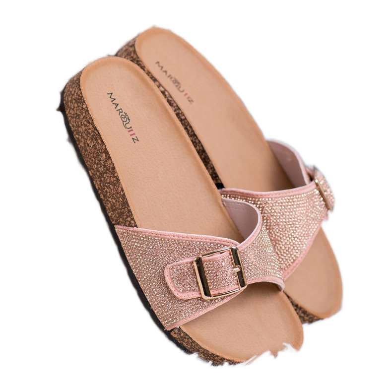 Marquiz Shiny Slippers With Buckle pink 2