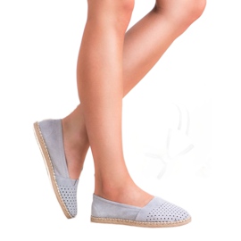 SHELOVET Leather Espadrilles grey 1