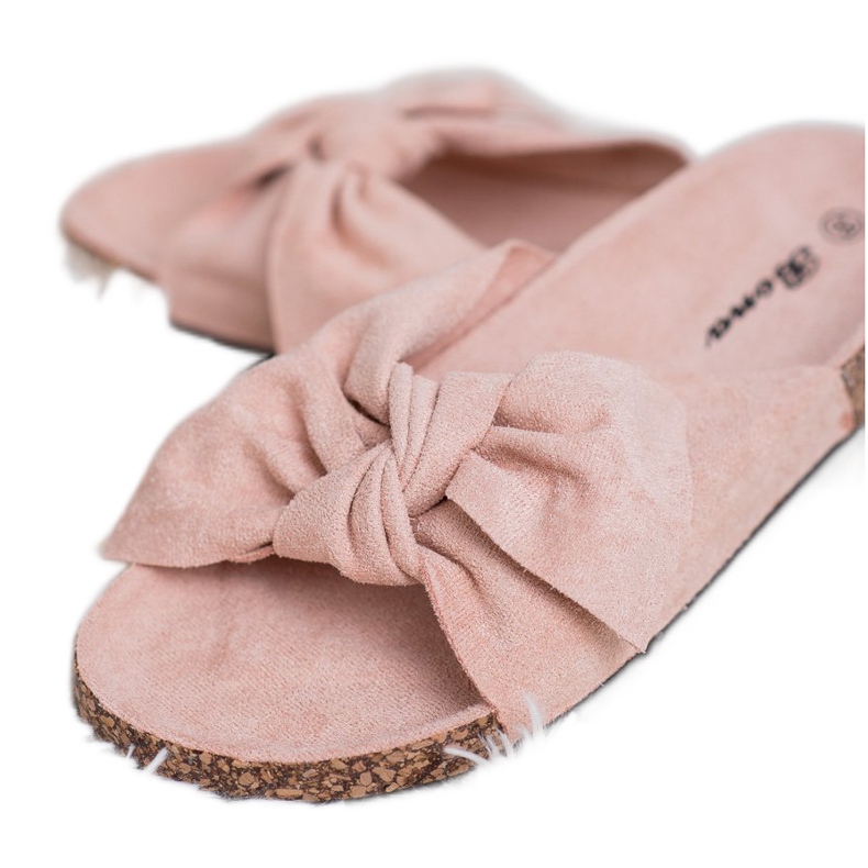 Bona Suede Slippers With A Bow pink 1