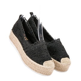 SHELOVET Lace Espadrilles black 1