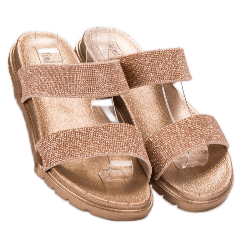 SHELOVET Rubber Slippers With Glitter yellow 1