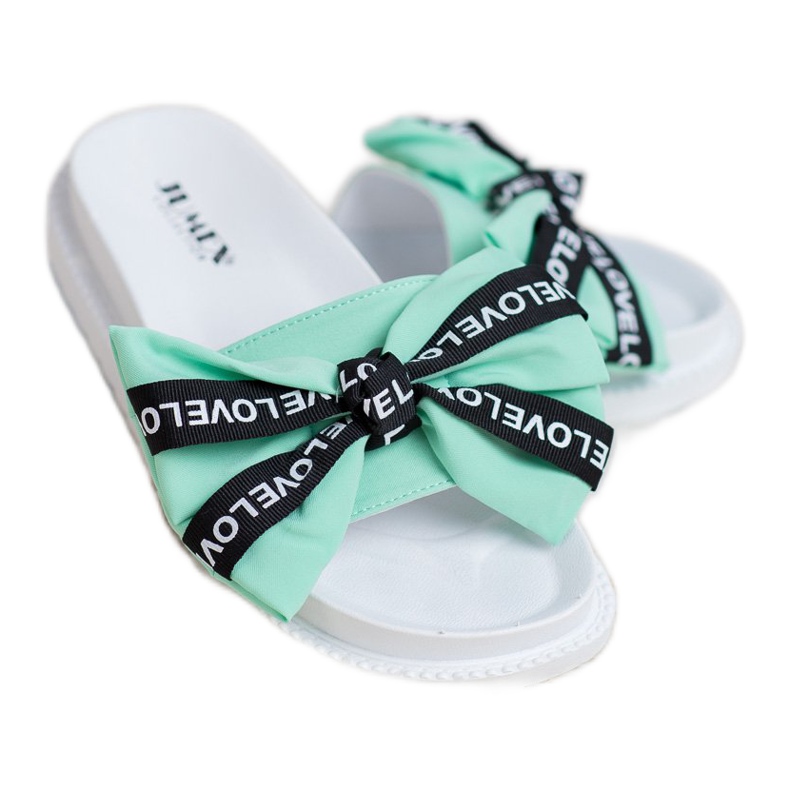 Jumex Slippers With A Love Bow green 2