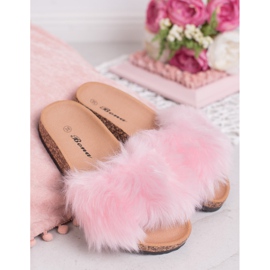 Bona Slippers With Fur pink 1