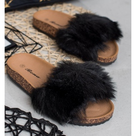 Bona Slippers With Fur black 2