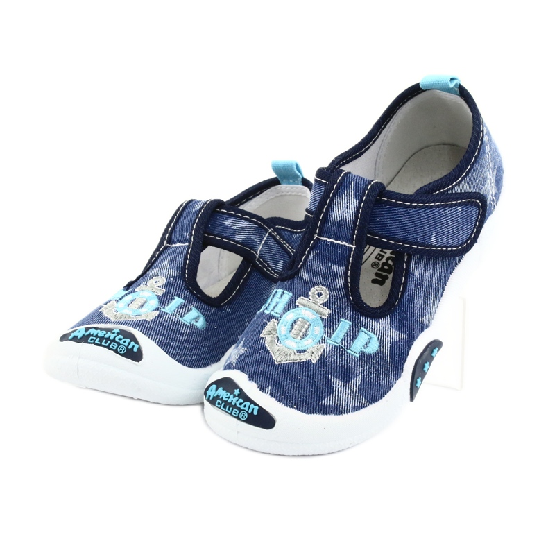 American Club Children's sneakers leather insert TEN12 navy blue blue grey 3 American Club Children's sneakers leather insert TEN12 navy blue blue grey 3