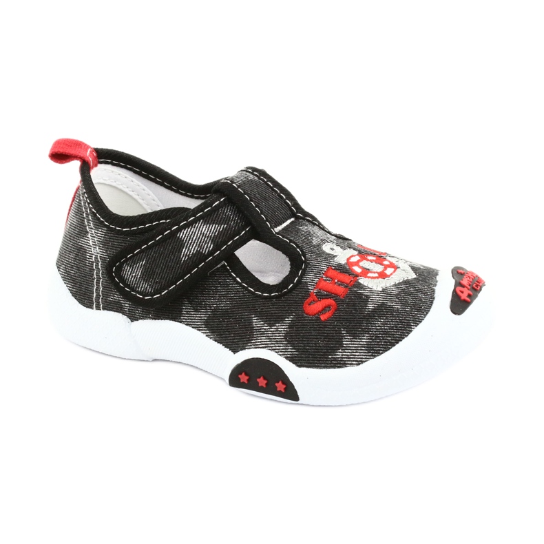 American Club Children's sneakers leather insert TEN12 black red grey 1