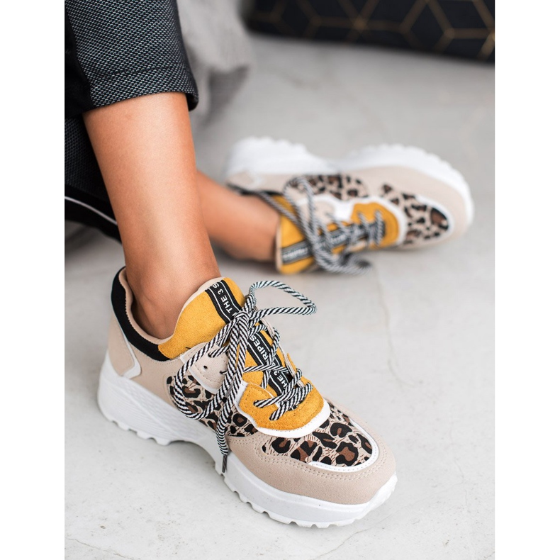 SHELOVET Fashionable Leopard Print Sneakers brown 1