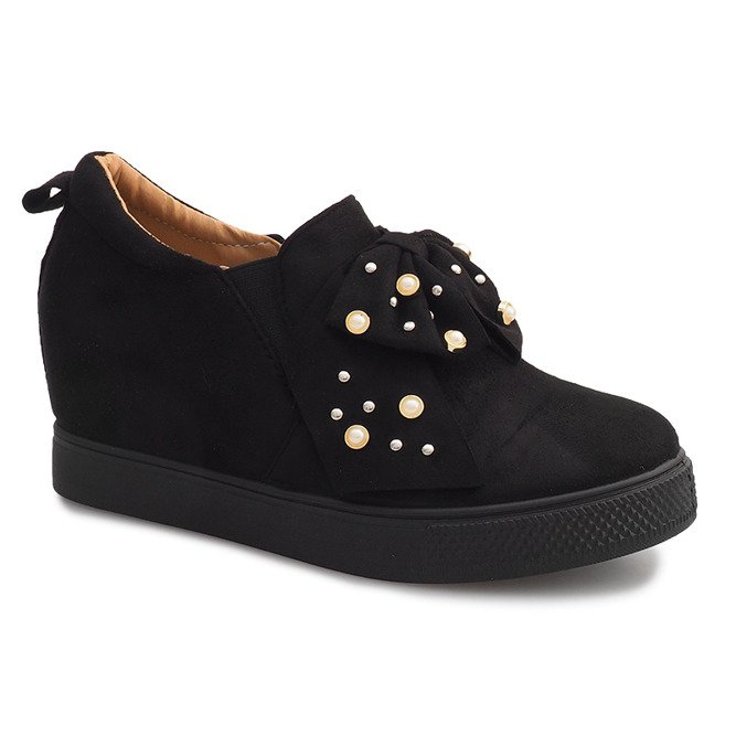 Black wedge sneakers 6186 1