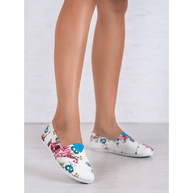 SHELOVET Slipony In Flowers white 1