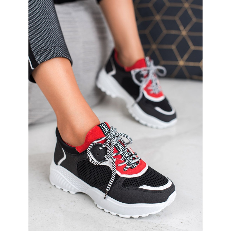 SHELOVET Fashionable Black Sneakers multicolored 2 SHELOVET Fashionable Black Sneakers multicolored 2