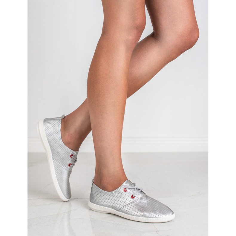 SHELOVET Silver Sneakers grey 1