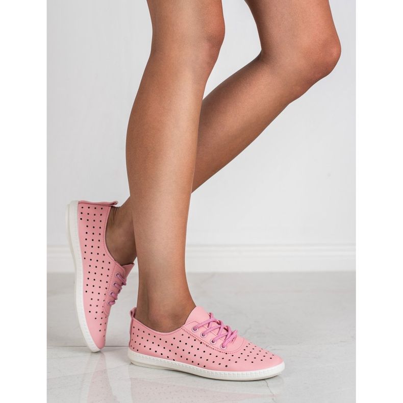 SHELOVET Openwork Women's Sneakers pink 1