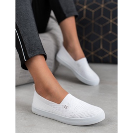 SHELOVET Textile Slipons white 1 SHELOVET Textile Slipons white 1