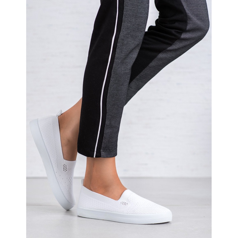 SHELOVET Textile Slipons white 2