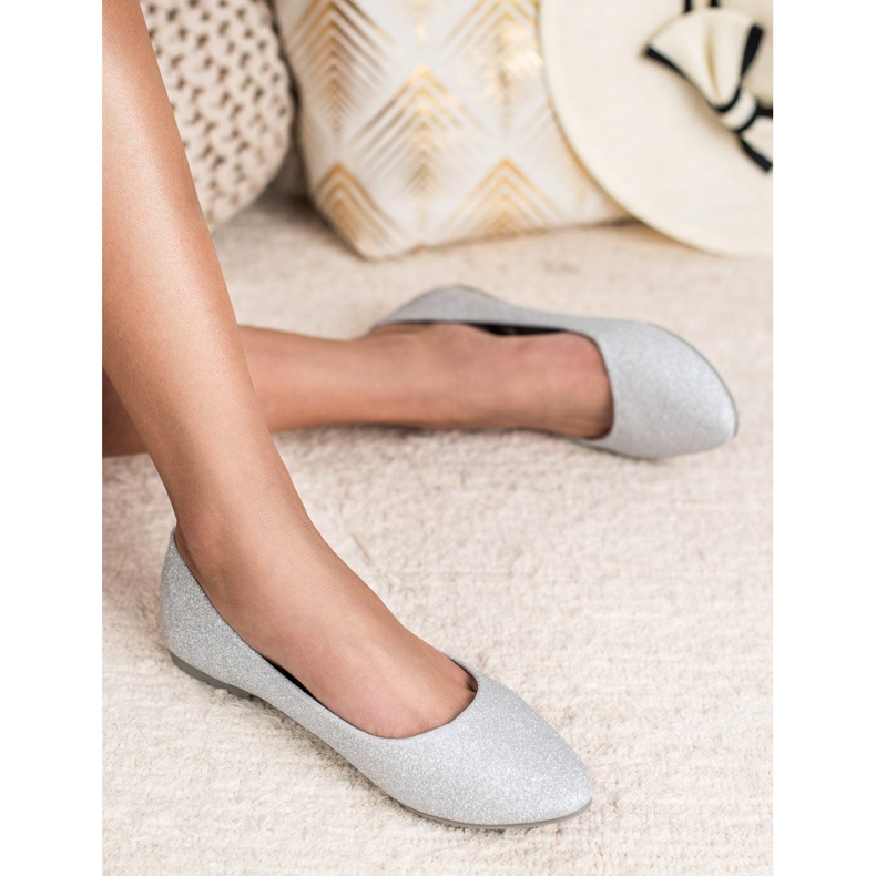 VINCEZA glitter ballerinas grey 2
