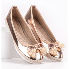 COLORFUL Fashionable golden ballerinas 1