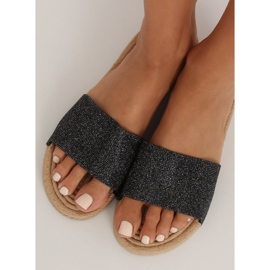 Black women's black slippers JFF-V182 Black 2