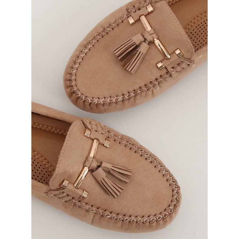 Women's beige loafers L7183 Khaki 1