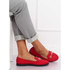 Red women's loafers 1631-123 Red 1