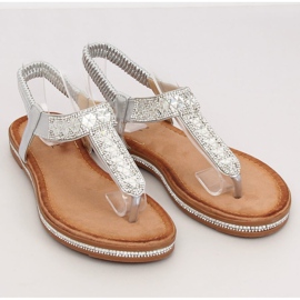 Silver flip-flops ZY163 Silver grey 1