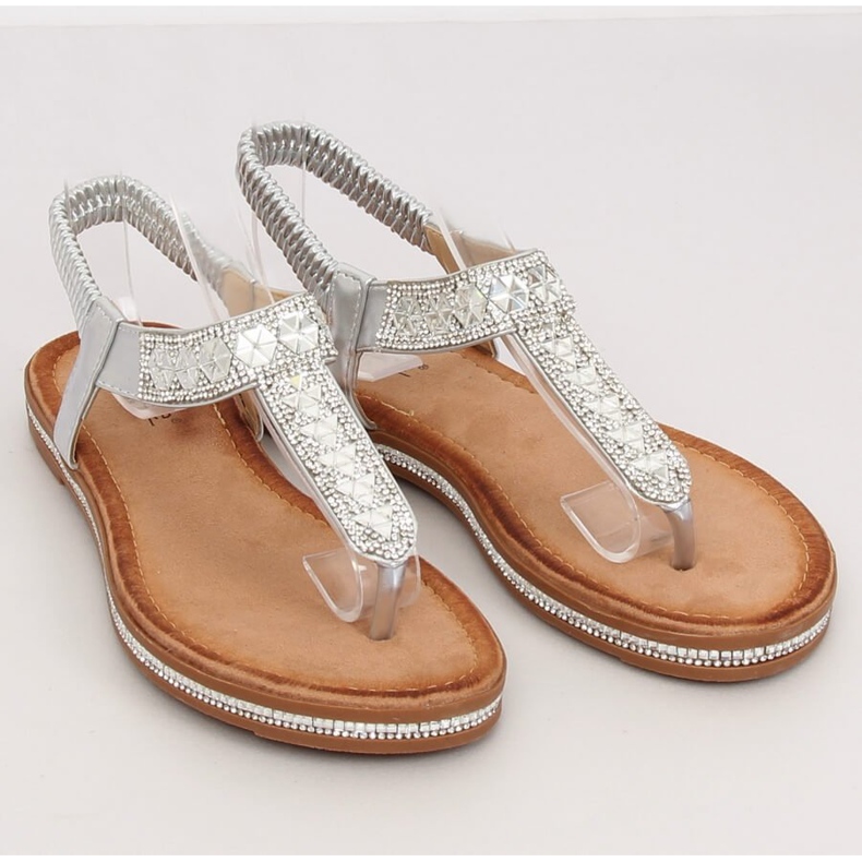 Silver flip-flops ZY163 Silver grey 1