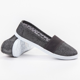 SHELOVET Slip-on Sneakers With Glitter grey 1