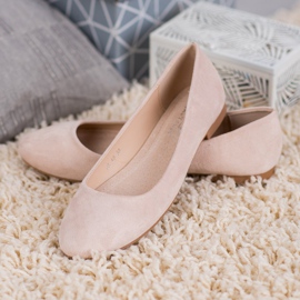 Small Swan Beige Suede Ballerinas 2