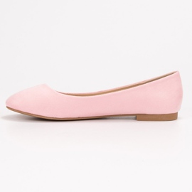Small Swan Pink Suede Ballerinas 1