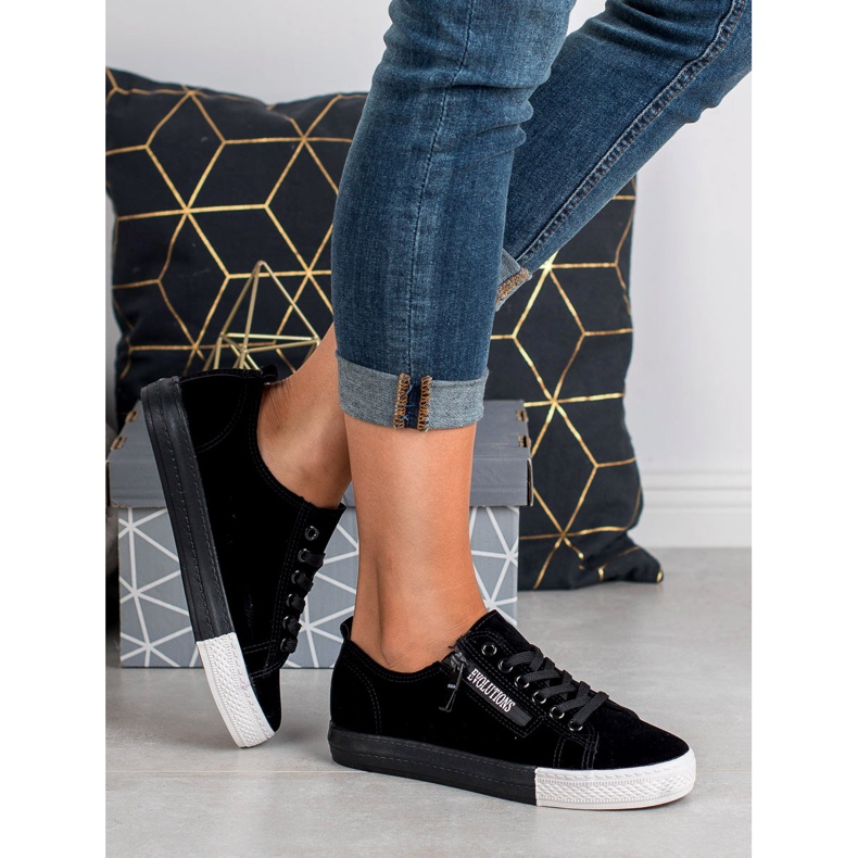 SHELOVET Black Sneakers green 1 SHELOVET Black Sneakers green 1