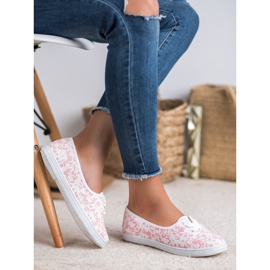 Sneakers with VICES pattern white pink 2