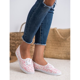 Sneakers with VICES pattern white pink 1