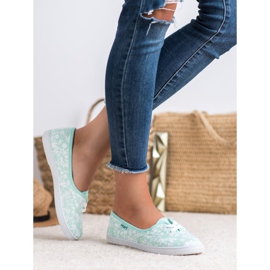 Sneakers with VICES pattern white green 2