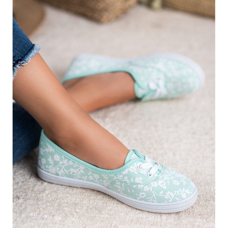 Sneakers with VICES pattern white green 1