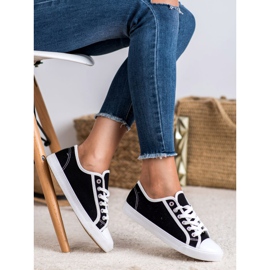 SHELOVET Women's low sneakers white black 1