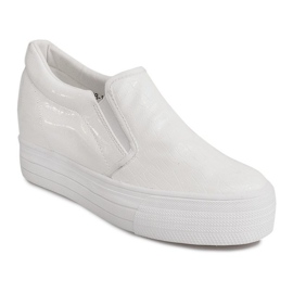 Lacquered Sneakers On Wedge KB-125 White 2