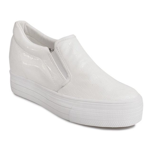 Lacquered Sneakers On Wedge KB-125 White 2