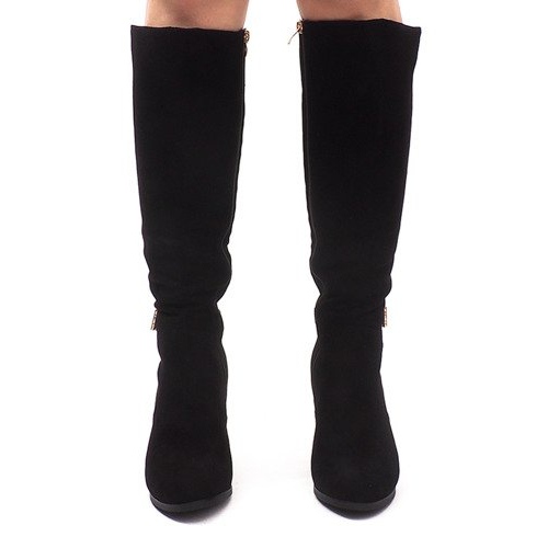 Suede Boots On A Bar KSL008 Black 2