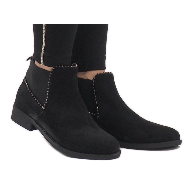 Sergio Todzi Black suede boots with an elastic love L1213 2
