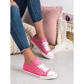 SHELOVET Sneakers Tied With A Ribbon white pink 1 SHELOVET Sneakers Tied With A Ribbon white pink 1