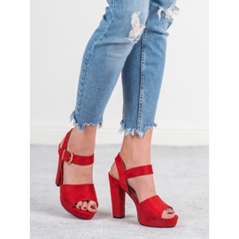 SHELOVET Red Sandals On The Platform 1