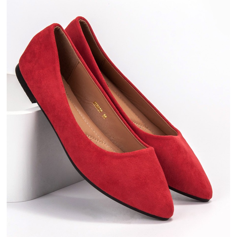 JESSY ROSS Suede ballerinas red 1