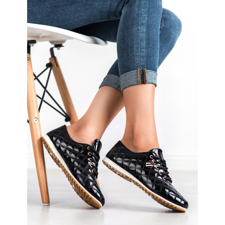 Camo Lacquered brogues black 2