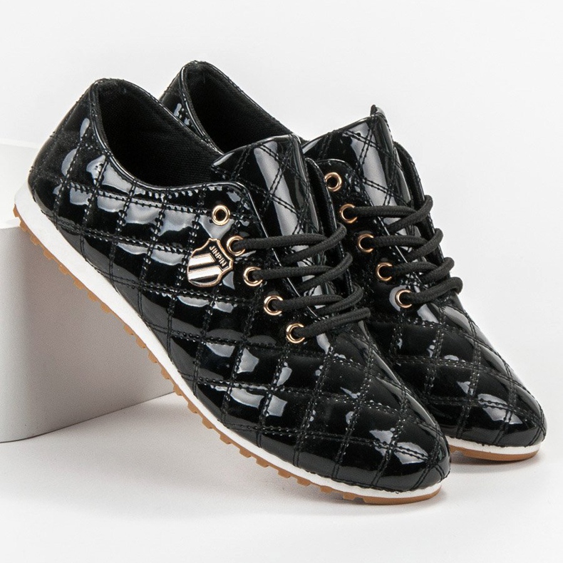 Camo Lacquered brogues black 1